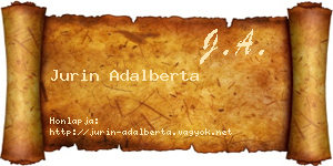 Jurin Adalberta névjegykártya
